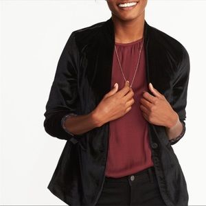 Black velvet floral lined blazer - Old Navy XXL